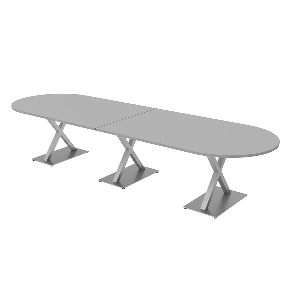 12Ft Modular Racetrack Conference Room Table X Bases Electrical Units ...