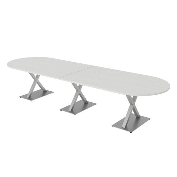 12Ft Modular Racetrack Conference Room Table X Bases Electrical Units