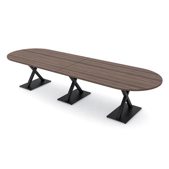 12Ft Modular Racetrack Conference Room Table X Bases Electrical Units