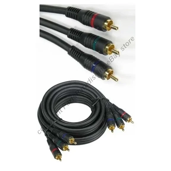 12Ft Rgb Red/Green/Blue Rca Component Cable/Cord/Wire Video/Hdtv/Lcd/Led/Dvd