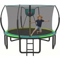 thumbnail image 1 of 12Ft Trampoline for Kids and Adults, Segmart Outdoor Trampoline with Fiberglass Rods, Recreational Trampoline with Smart Zipper System, 800lbs Weight Capacity Trampoline for Backyard Garden Patio, 1 of 8
