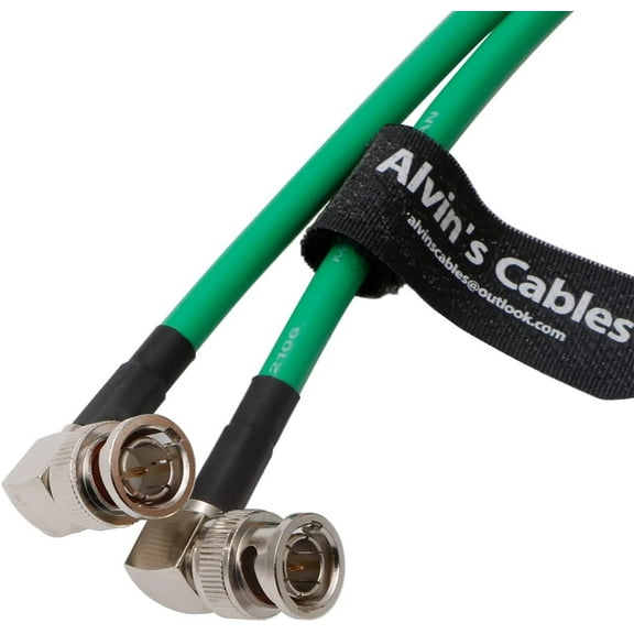 12G BNC-Coaxial-Cable Alvin's Cables HD SDI BNC Male to Male L-Shaped Original Cable for 4K Video Camera 1M Green