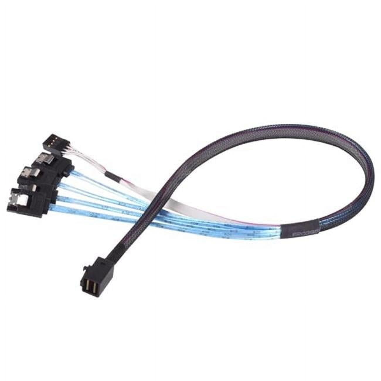 12GB Mini SAS HD SFF-8643 to SATA 7 Pin Sideband Cable - 0.5m