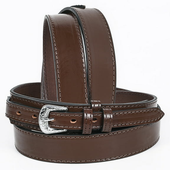HILASON Western Genuine Leather Belt for Handmade Unisex Full Grain Heavy Duty Engraved Buckle Belt Dark Brown