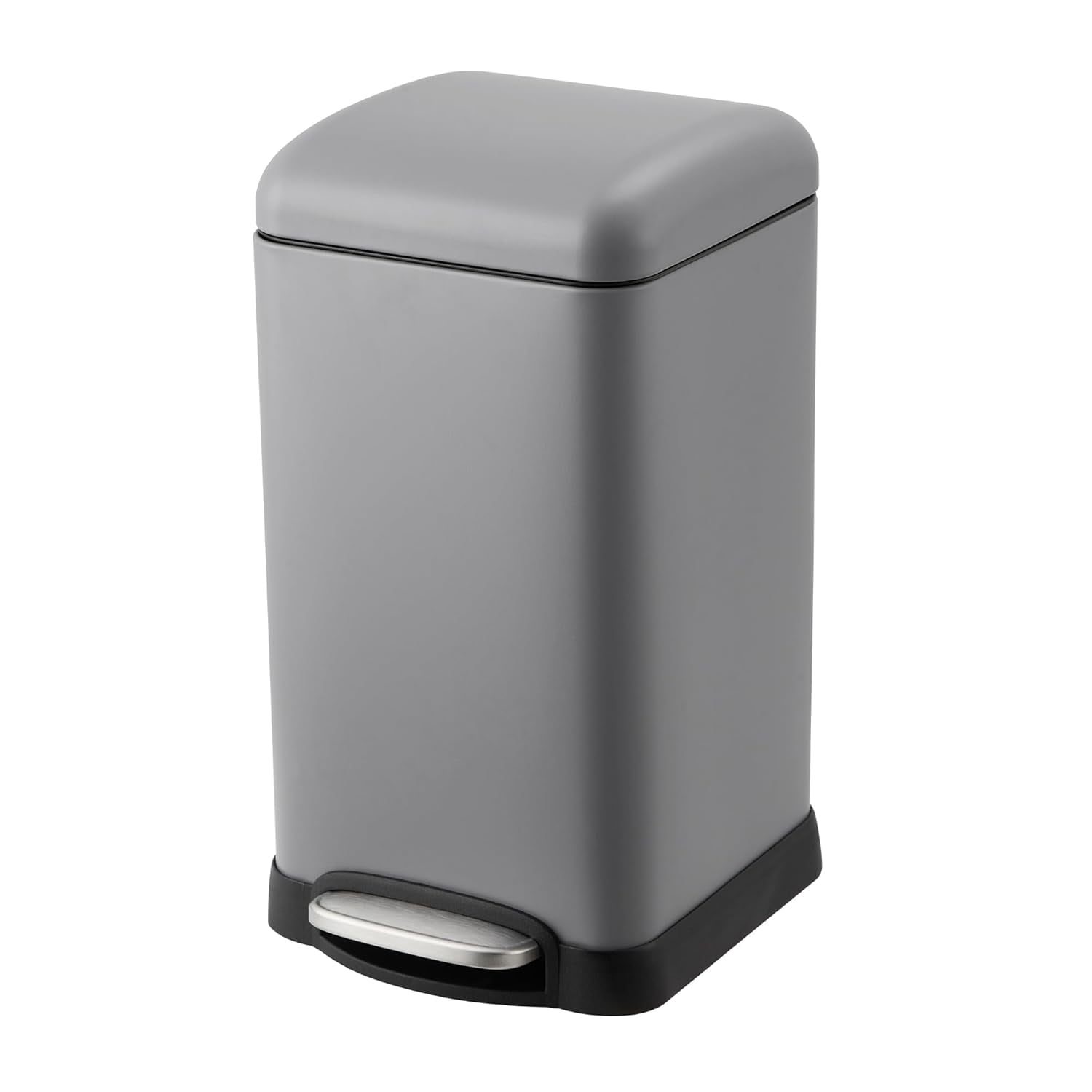 12Gallon Step Trash Can with Soft-Close Lid,Stainless Steel Garbage Bin with Removable Inner Bucket for Kitchen,Home,Office