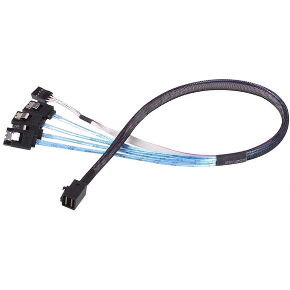 12Gb/s MiniSAS SFF-8643 to 4SATA 7Pin Data Storage Cable with Sideband Cable