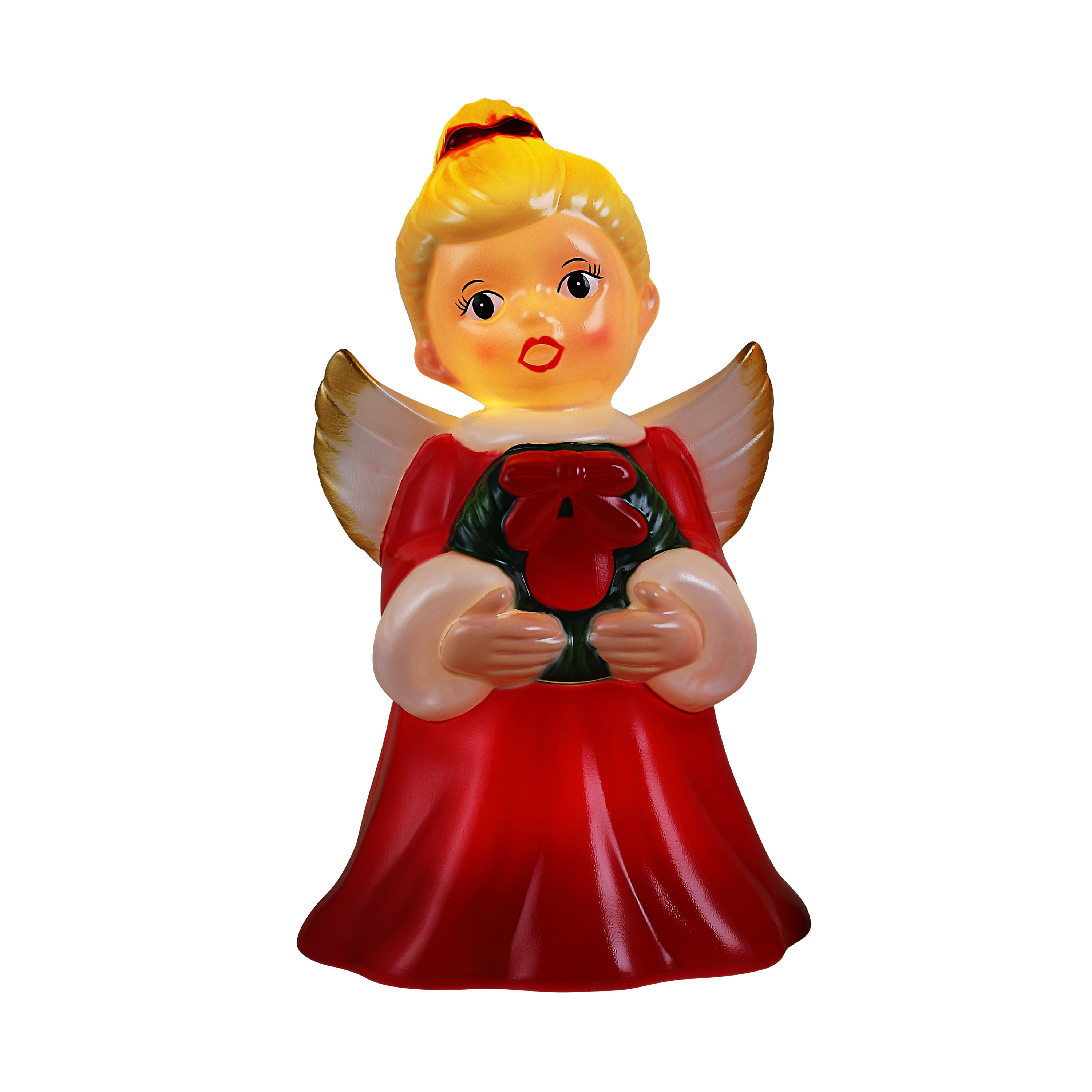 Mr. Christmas Decorative 12-inch Blow Mold Angel, Red - Walmart.com