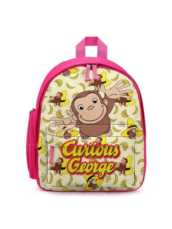 12IN Curious Cartoon Monkey Ge-or-Ge Backpacks Small Schoolbag An-ime Bookbag Mini Daypack Outdoor Travel