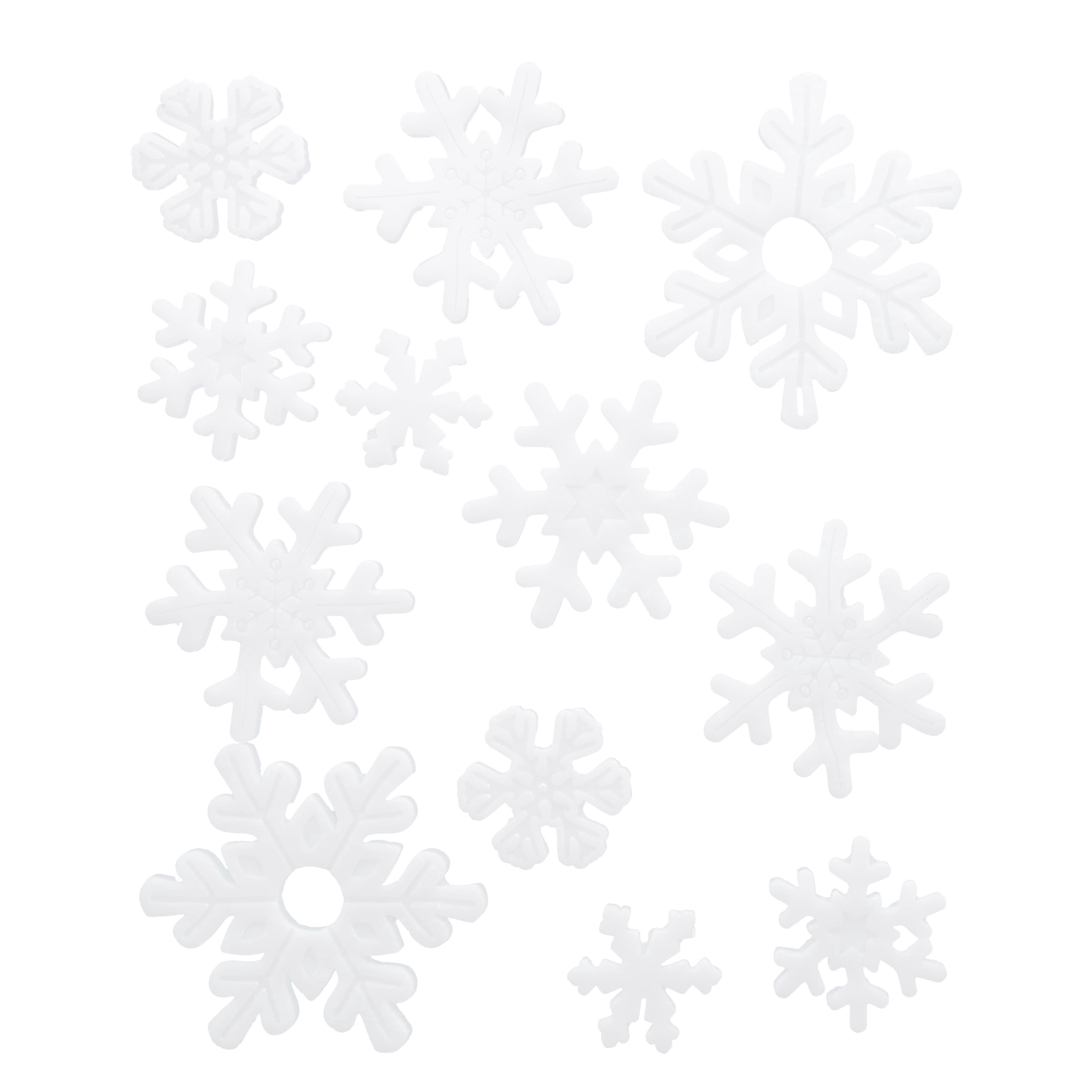 Snowflake Christmas Window Gel Clings, White, 11.5" x 11.8", by Holiday Time