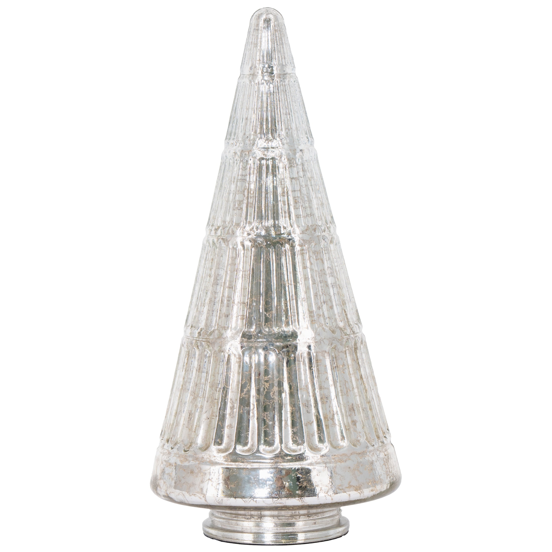 My Texas House Glass Tree Christmas Decoration, Silver, 12.3"