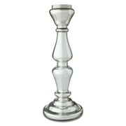 Pillar Candlestick, Silver, 12", by My Texas House