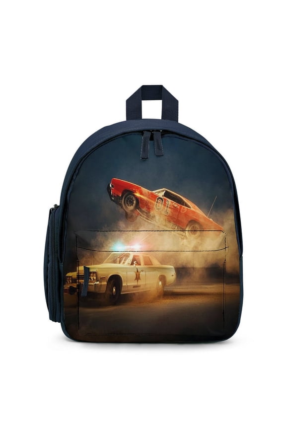 12In Duk-es Orange Car Haz-zard Small Backpack for Travel Lightweight Backpack Cartoon Bookbag Fashion Bookbag