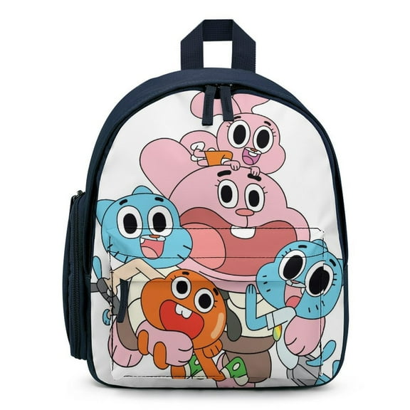 12In Small Amazing World of Gumball Backpack with Pocket Travel Bag Fashion Bookbag Casual Daypack