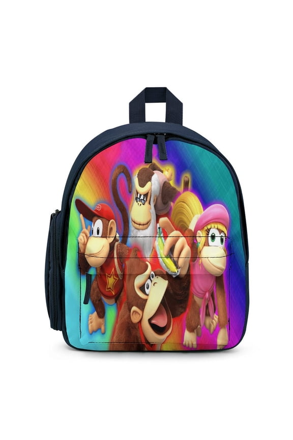 12In Small Don-key Kon Backpack with Pocket Travel Bag Fashion Bookbag Casual Daypack