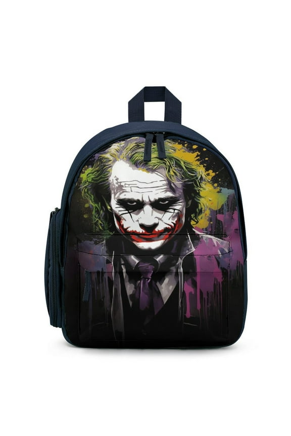 12In Small Joker Backpack with Pocket Travel Bag Fashion Bookbag Casual Daypack