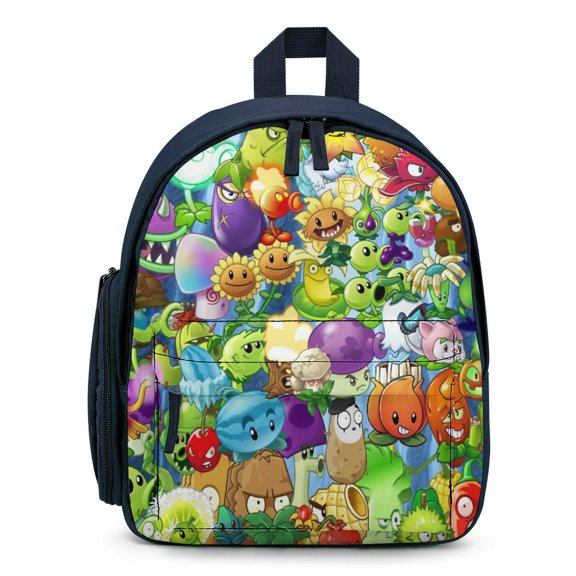 12In Small Plants Vs Zombie Backpack with Pocket Travel Bag Fashion Bookbag Casual Daypack