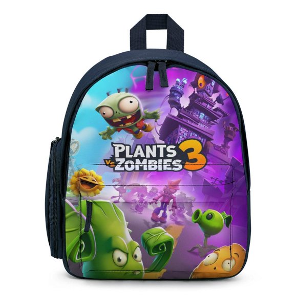 12In Small Plants Vs Zombie Backpack with Pocket Travel Bag Fashion Bookbag Casual Daypack