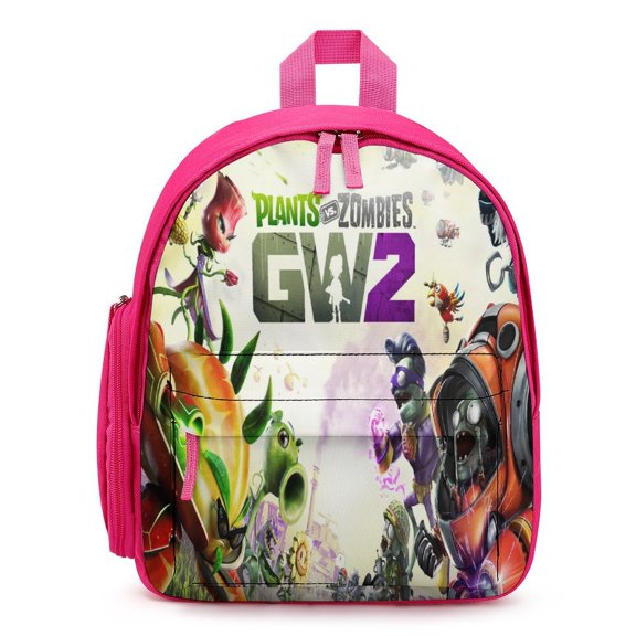 12In Small Plants Vs Zombie Backpack with Pocket Travel Bag Fashion Bookbag Casual Daypack