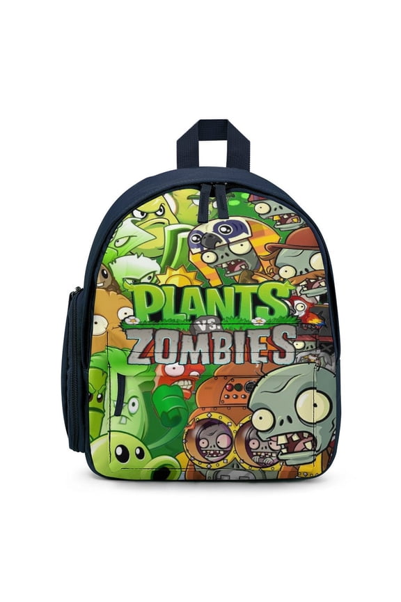 12In Small Plants Vs Zombie Backpack with Pocket Travel Bag Fashion Bookbag Casual Daypack