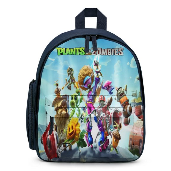 12In Small Plants Vs Zombie Backpack with Pocket Travel Bag Fashion Bookbag Casual Daypack