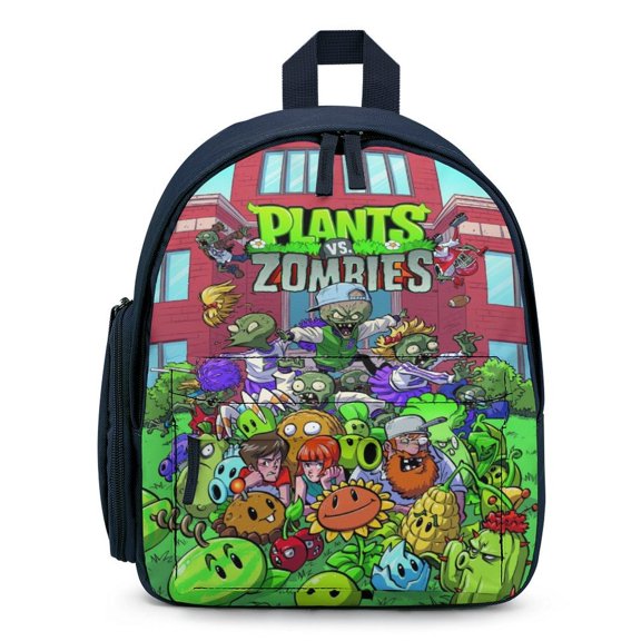 12In Small Plants Vs Zombie Backpack with Pocket Travel Bag Fashion Bookbag Casual Daypack