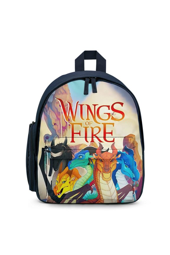 12In Small Wings Dragon Fire Backpack with Pocket Travel Bag Fashion Bookbag Casual Daypack
