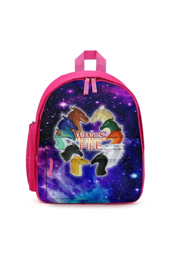 12In Small Wings Dragon Fire Backpack with Pocket Travel Bag Fashion Bookbag Casual Daypack