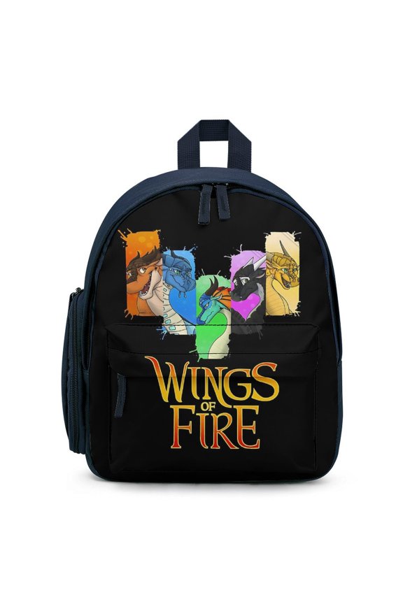 12In Small Wings Dragon Fire Backpack with Pocket Travel Bag Fashion Bookbag Casual Daypack