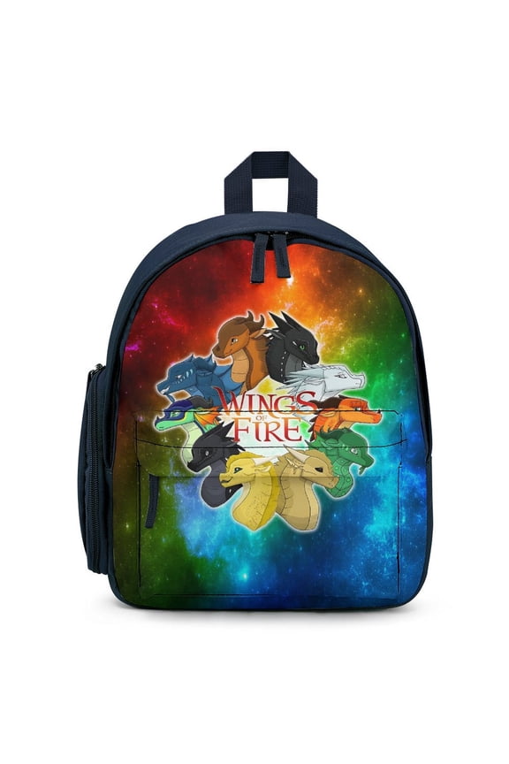 12In Small Wings Dragon Fire Backpack with Pocket Travel Bag Fashion Bookbag Casual Daypack