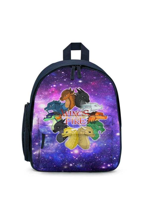 12In Small Wings Dragon Fire Backpack with Pocket Travel Bag Fashion Bookbag Casual Daypack
