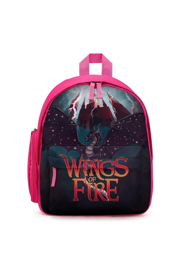 12In Small Wings Dragon Fire Backpack with Pocket Travel Bag Fashion Bookbag Casual Daypack