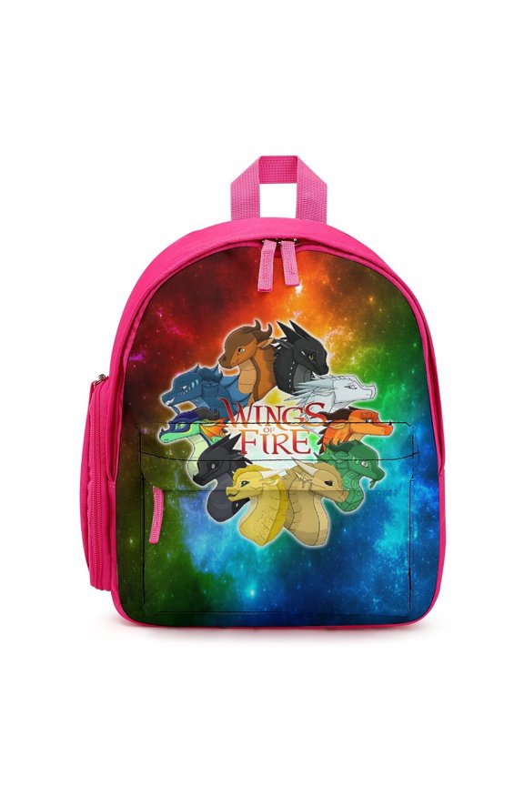 12In Small Wings Dragon Fire Backpack with Pocket Travel Bag Fashion Bookbag Casual Daypack