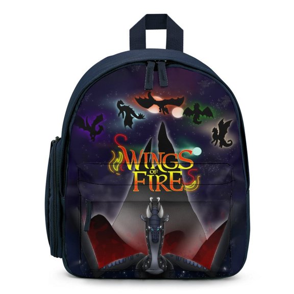 12In Small Wings Dragon Fire Backpack with Pocket Travel Bag Fashion Bookbag Casual Daypack