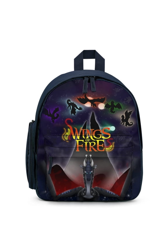 12In Small Wings Dragon Fire Backpack with Pocket Travel Bag Fashion Bookbag Casual Daypack