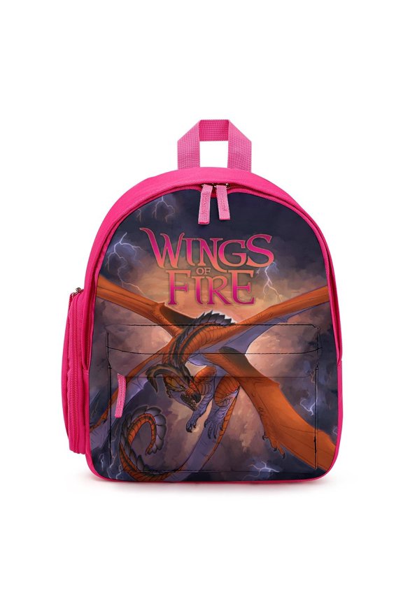 12In Small Wings Dragon Fire Backpack with Pocket Travel Bag Fashion Bookbag Casual Daypack