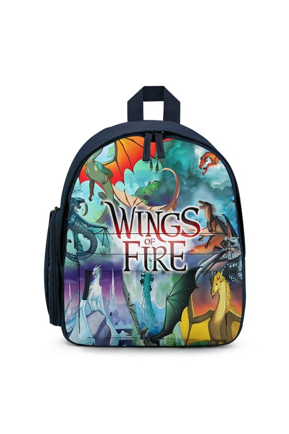 12In Small Wings Dragon Fire Backpack with Pocket Travel Bag Fashion Bookbag Casual Daypack