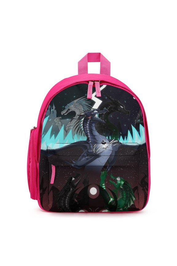 12In Small Wings Dragon Fire Backpack with Pocket Travel Bag Fashion Bookbag Casual Daypack