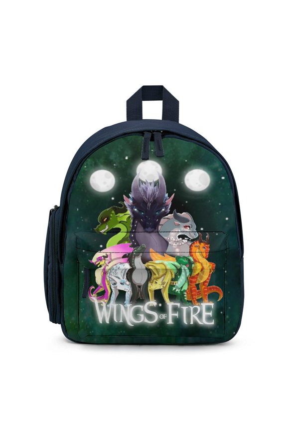 12In Small Wings Dragon Fire Backpack with Pocket Travel Bag Fashion Bookbag Casual Daypack