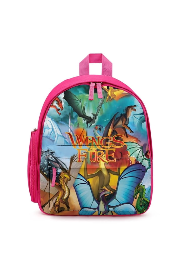 12In Small Wings Dragon Fire Backpack with Pocket Travel Bag Fashion Bookbag Casual Daypack