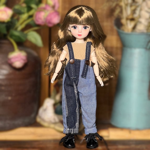 12Inch 20-Joints Posable Lolita Style Doll for Customization with Hand-Painted Lips for Fashion Design and Outfit