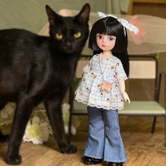 12Inch 20-Joints Posable Lolita Style Doll for Customization with Hand-Painted Lips for Fashion Design and Outfit