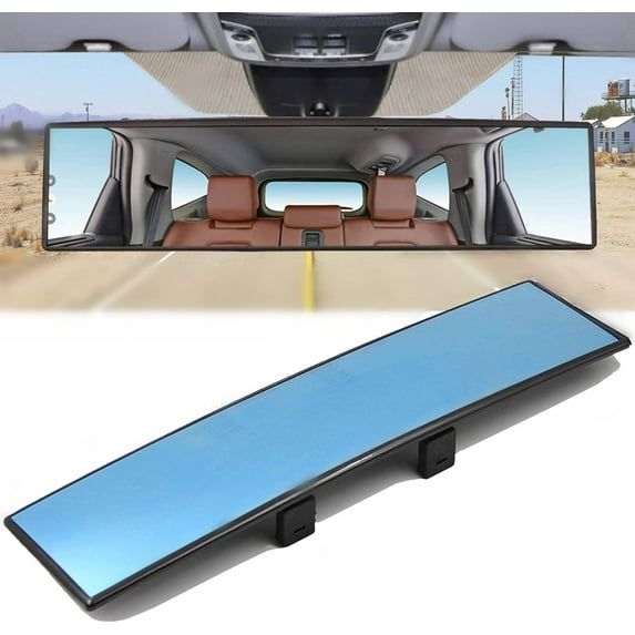 12Inch Anti-glare Rear View Mirror Universal Wide Angle Interior Rear View Mirror Eliminate Blind Spots for Most Cars Truck Vehicles 300mm