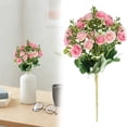 thumbnail image 1 of 12Inch Artificial Flowers Pink Roses Artificial Rose Bouquet Fake Silk Flowers Long Stem Artificial Roses for Home Wedding Decorations,1Pcs(A), 1 of 5