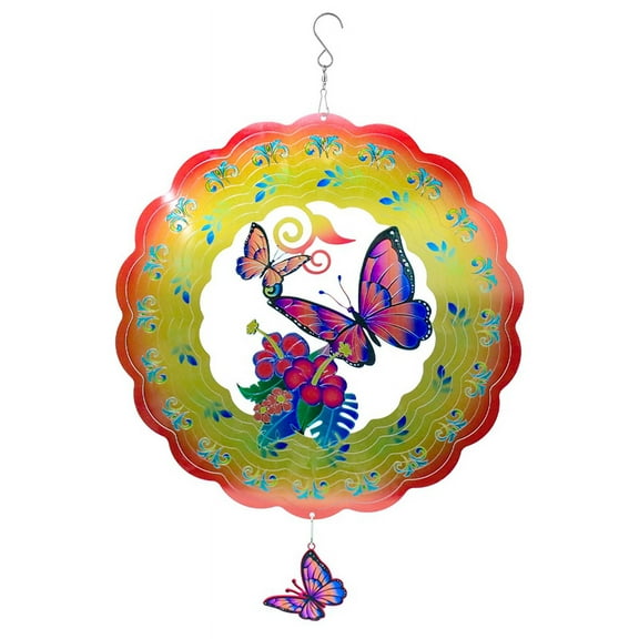 12Inch Butterfly Wind Spinners Outdoor,3D Butterfly Wind Spinner Garden Decor, for Hanging Patio Decoration