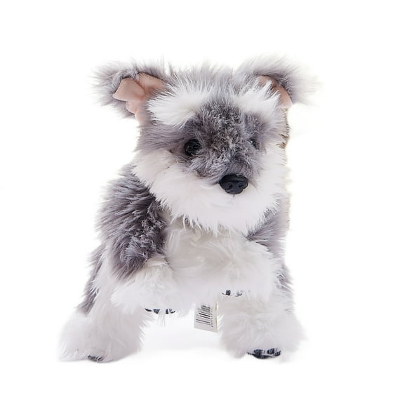 12Inch Cartoon Simulation Schnauzer Plush Toy, Little Dog Doll, Children's Comforting Stuffed Animal, Girl's Birthday Gift