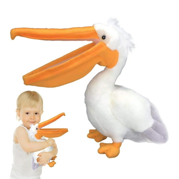 12Inch Cute Pelican Plush Stuffed Animal Toy with Big Beak, Soft and Huggable Bird Character for kidds and Animal Lovers Collection