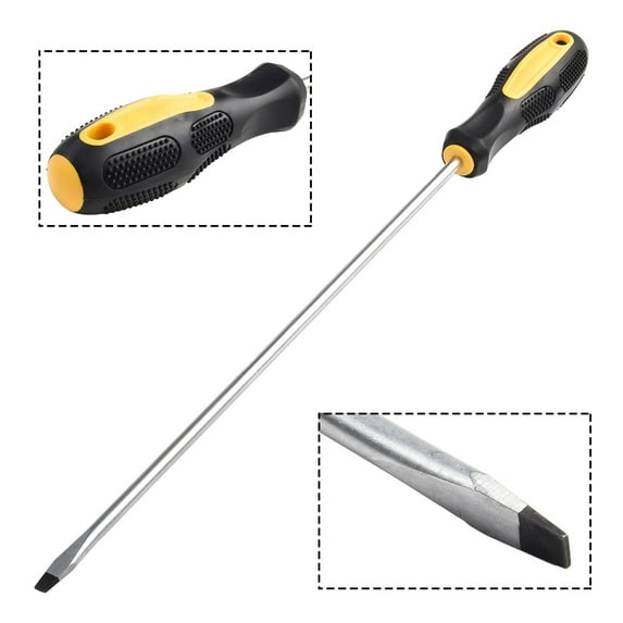 12Inch Long Slotted Cross Screwdriver Magnetic Screwdriver with Rubber Handle Slotted Screwdriver