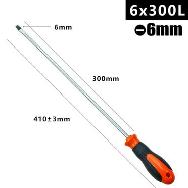 12Inch Long Slotted Cross Screwdriver Magnetic Screwdriver with Rubber Handle
