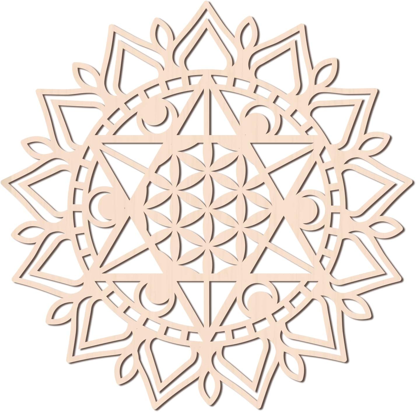 12Inch Mandala Flower of Life Wooden Wall Art Sacred Geometry Home ...