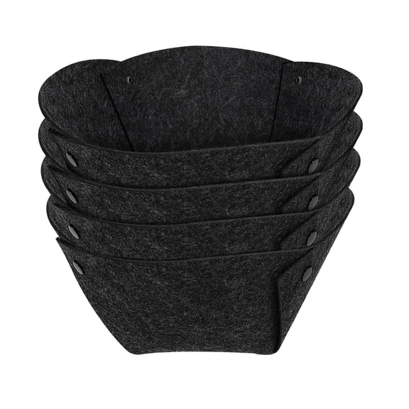 12Inch Round Fabric Planter Liners (4pcs), Felt Flower Pot Liners for Hanging Baskets, Planter Liner for Garden Flower Vegetables Plant Indoor/Outdoor (Black)
